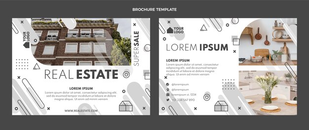 flat design geometric real estate brochure