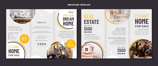 Vettore gratuito brochure immobiliare geometrica design piatto