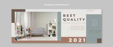 Free vector flat design geometric real estate facebook cover