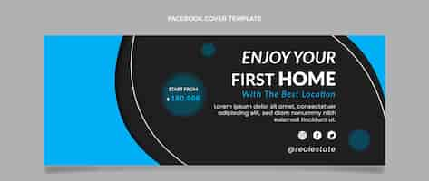 Free vector flat design geometric real estate facebook cover