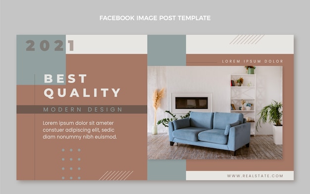 Flat design geometric real estate facebook post