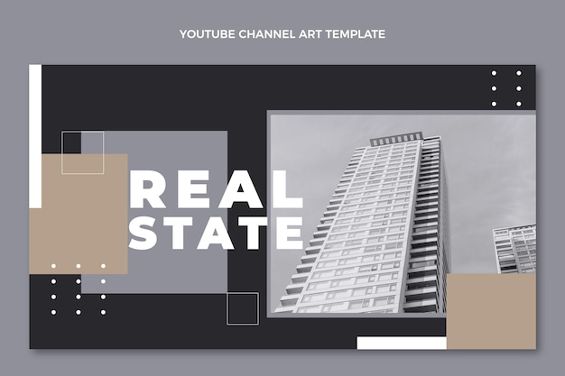 Плоский дизайн геометрическая недвижимость youtube channel art
