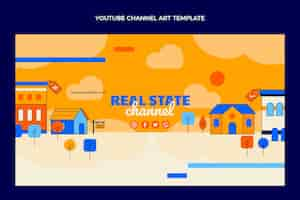 Vettore gratuito canale youtube immobiliare geometrico dal design piatto