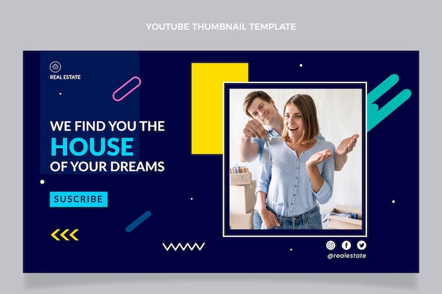 평면 디자인 기하학적 부동산 YouTube 미리보기 이미지