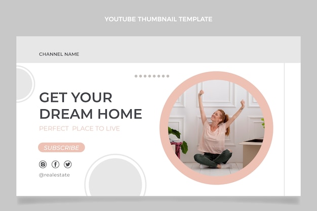 Flat design geometric real estate youtube thumbnail