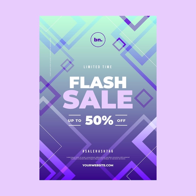 Free vector flat design geometric sale poster template