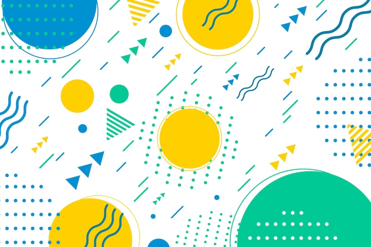Free Vector flat design geometric shapes background in memphis style