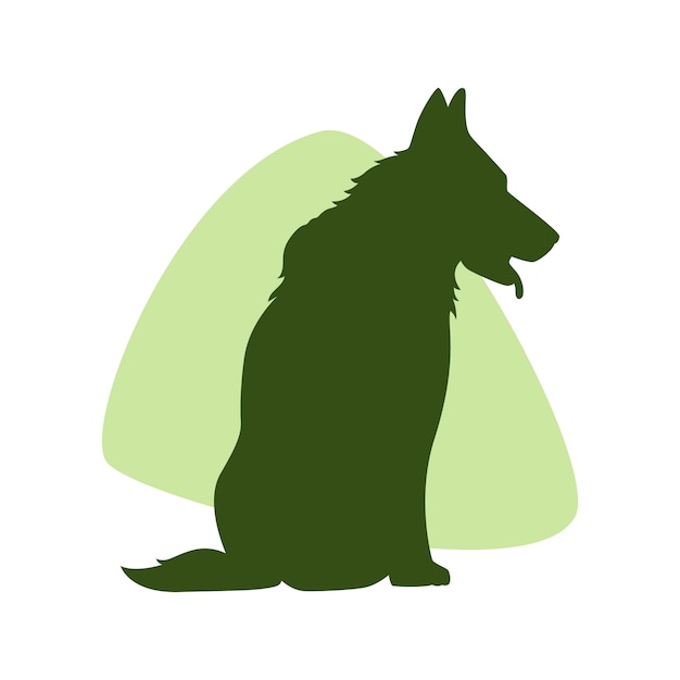 Free vector flat design german shepherd silhouette illustration