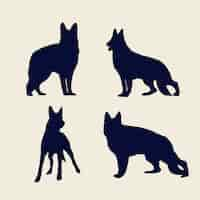 Free vector flat design german shepherd silhouette