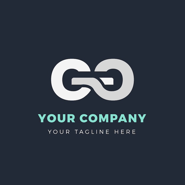 Плоский дизайн шаблона логотипа gg