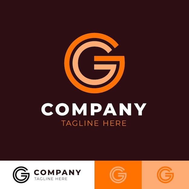 Flat design gg logo template