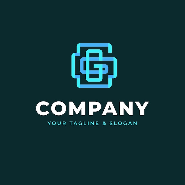 Flat design gg logo template