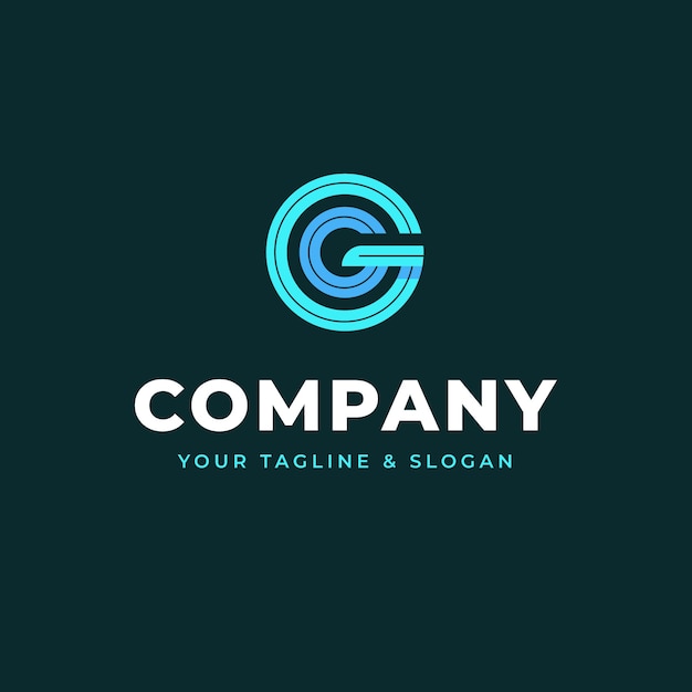 flat design gg logo template