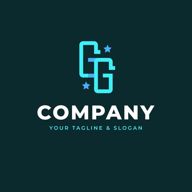 Flat design gg logo template