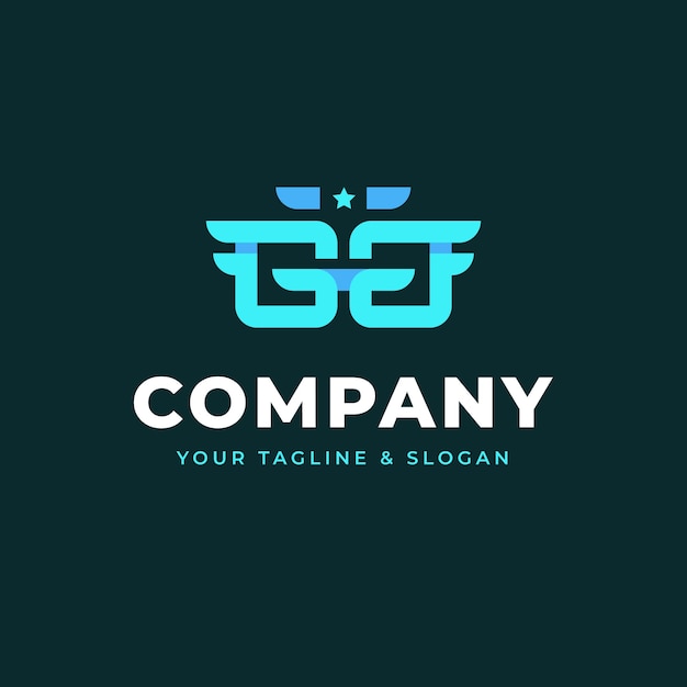 Flat design gg logo template