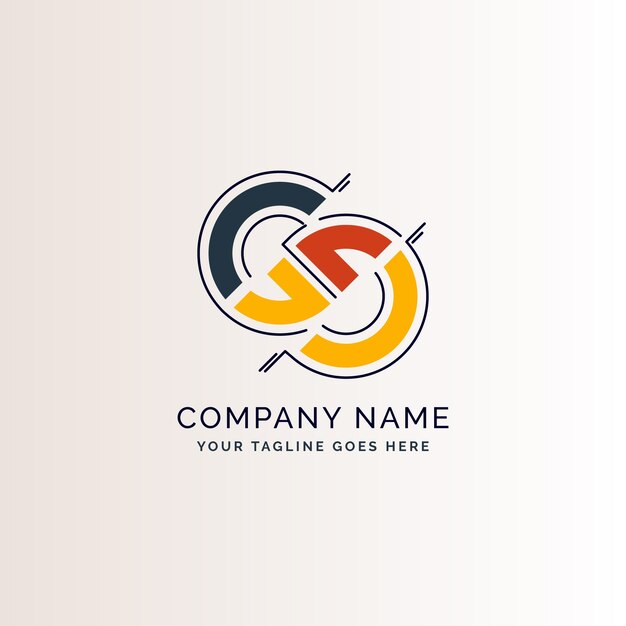 Flat design gg logo template