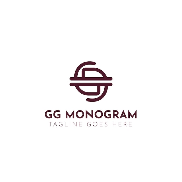 Плоский дизайн шаблона логотипа gg