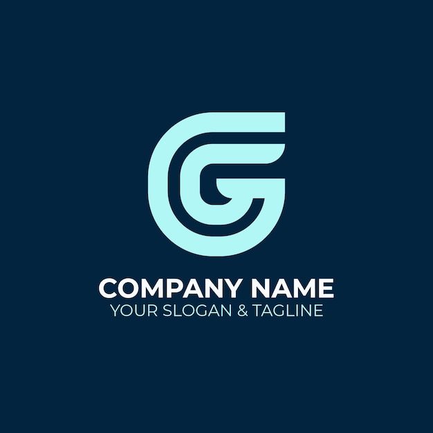 Flat design gg logo template