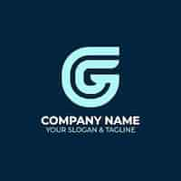 Free vector flat design gg logo template