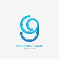 Free vector flat design gg logo template