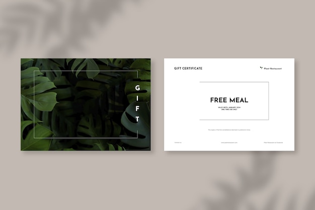 Flat design gift certificate template