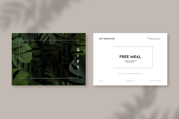 Free vector flat design gift certificate template