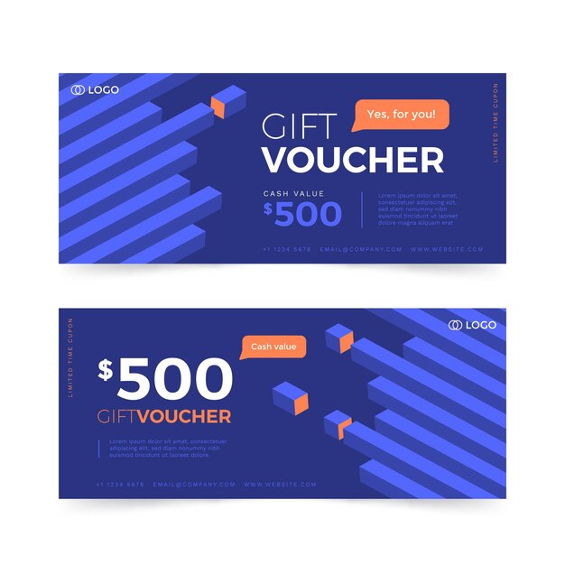 Flat design gift voucher banners