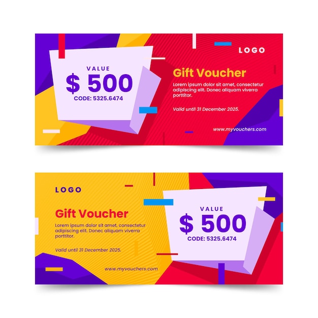 Free vector flat design of gift voucher banners