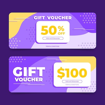 Flat design gift voucher banners