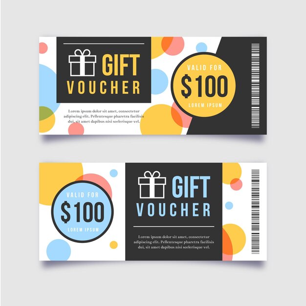 Flat design gift voucher banners