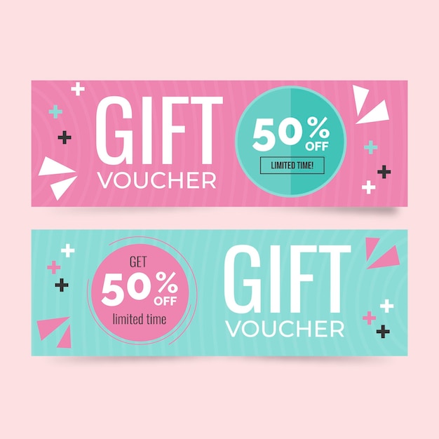 Free vector flat design gift voucher banners