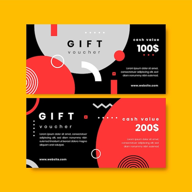 flat design gift voucher cash value