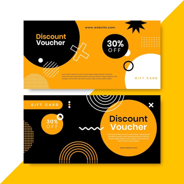 Flat design gift voucher horizontal banners