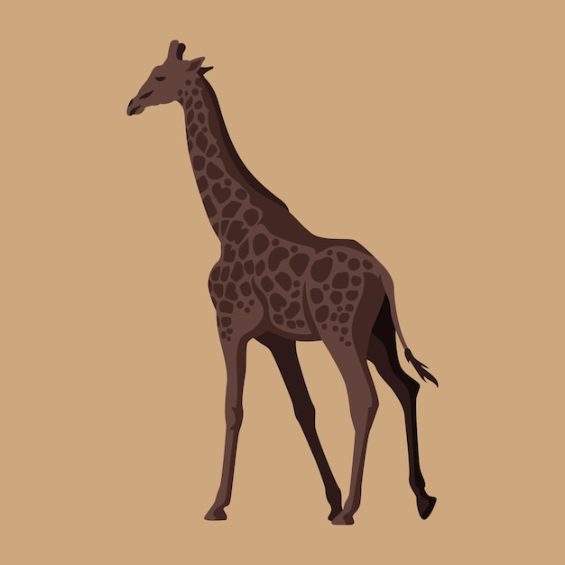 Vettore gratuito illustrazione della giraffa di design piatto