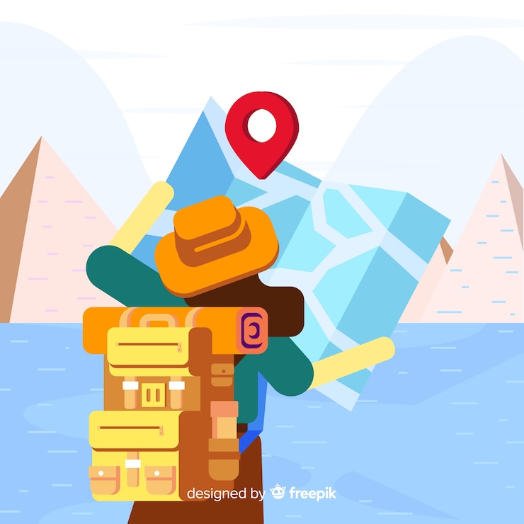 Free Vector flat design girl traveler background