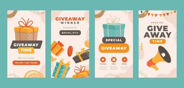 Free vector flat design giveaway instagram template