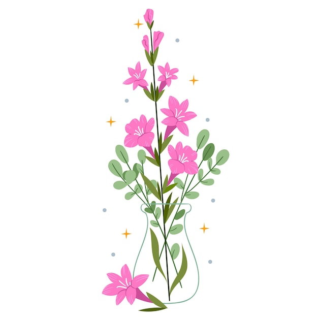 Flat design gladiolus illustration