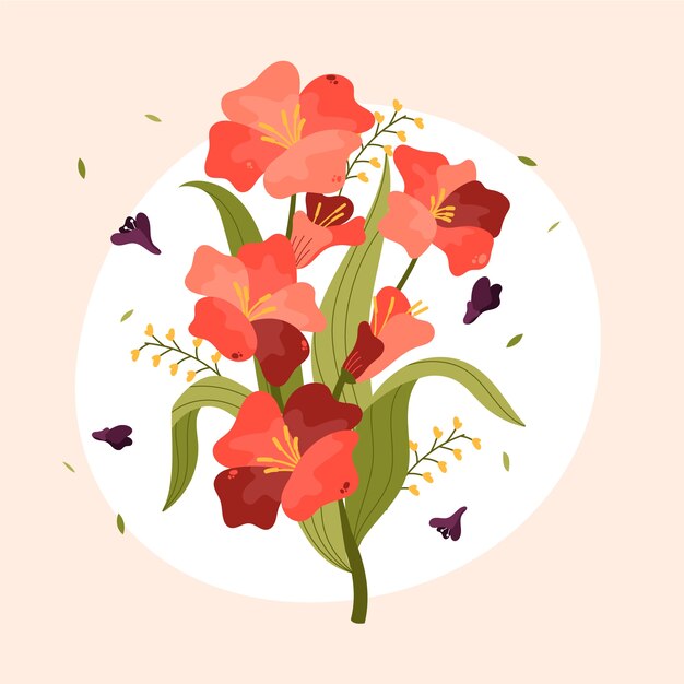 Flat design gladiolus illustration