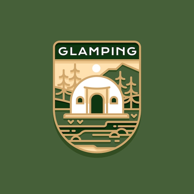 Логотип глэмпинга в плоском дизайне
