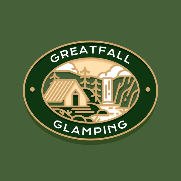 Flat design glamping logo