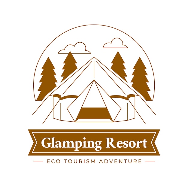 Logo glamping dal design piatto