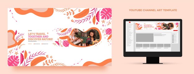 flat design glamping youtube channel art