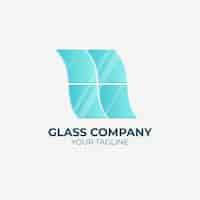 Free vector flat design glass logo template