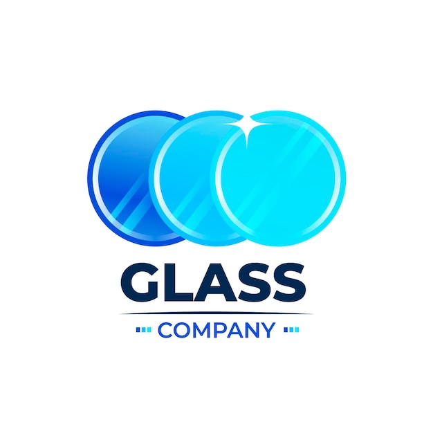 Плоский дизайн стеклянного логотипа