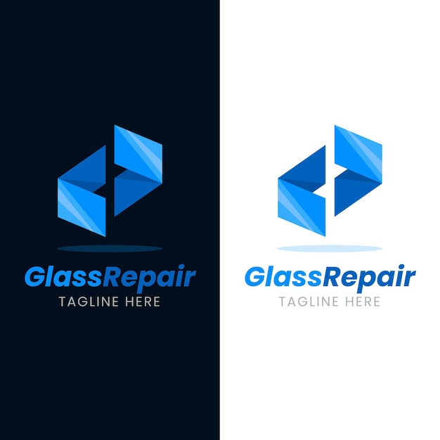 Flat design glass logo template