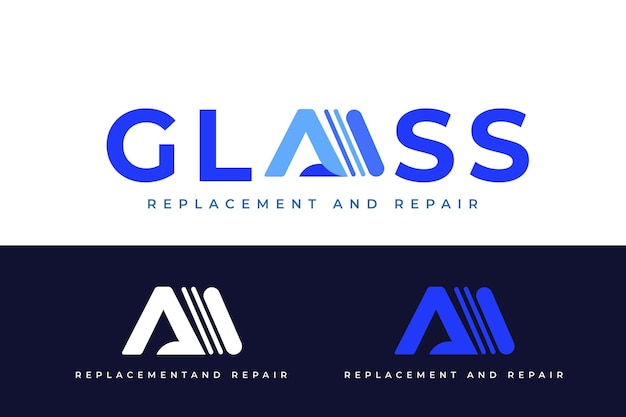Free vector flat design glass logo template