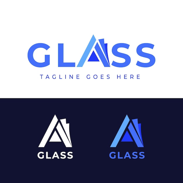 Flat design glass logo template