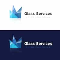 Бесплатное векторное изображение Плоский дизайн стеклянного логотипа