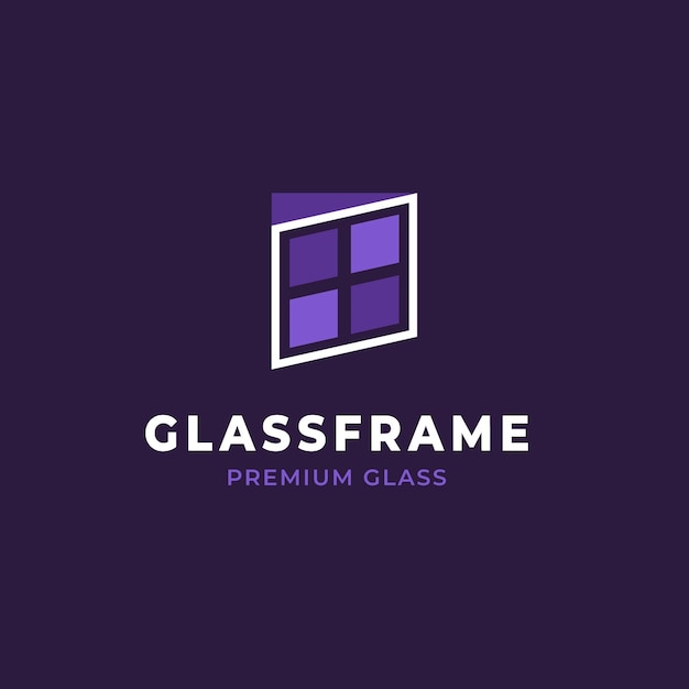 Free vector flat design glass logo template