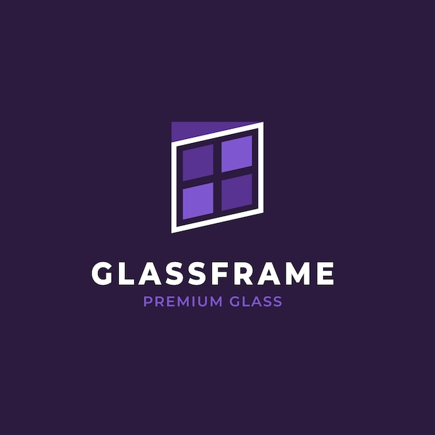 Flat design glass logo template